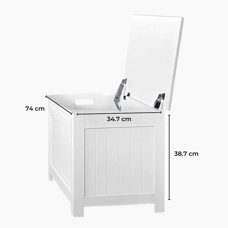 GOMINIMO Kids Toy Storage Box with Lid and Air Gap Handle (White) - NuSea