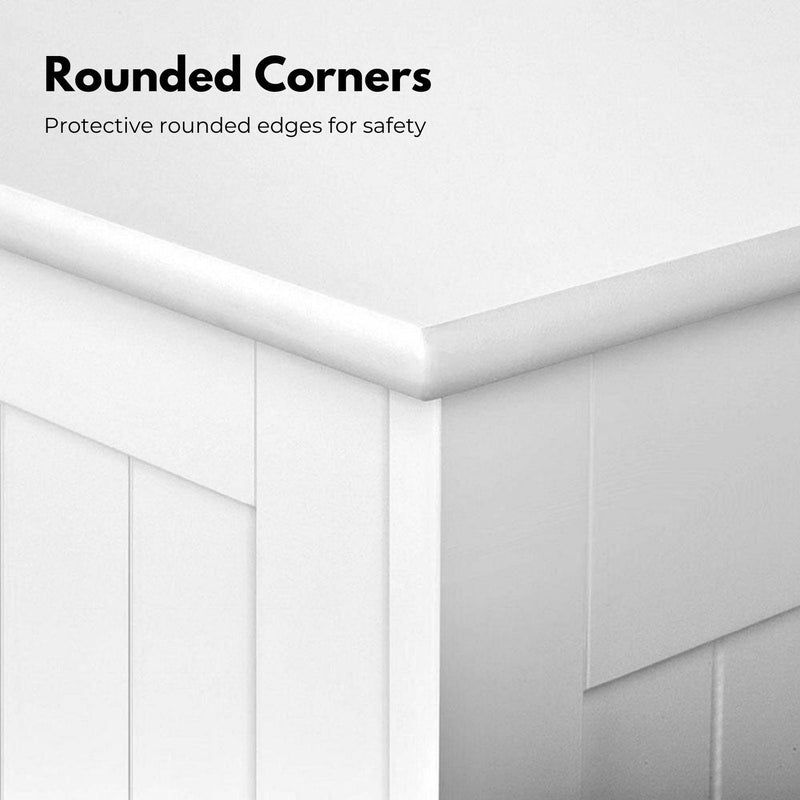 GOMINIMO Kids Toy Storage Box with Lid and Air Gap Handle (White) - NuSea