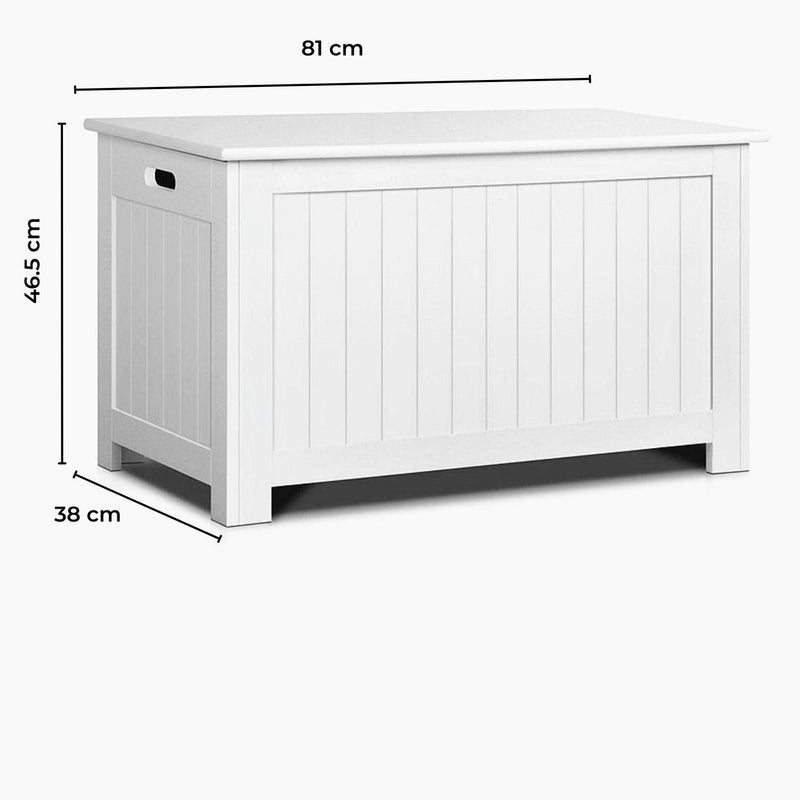 GOMINIMO Kids Toy Storage Box with Lid and Air Gap Handle (White) - NuSea