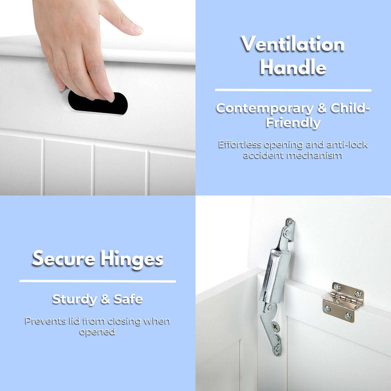 GOMINIMO Kids Toy Storage Box with Lid and Air Gap Handle (White) - NuSea