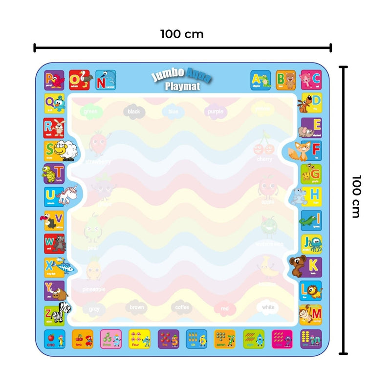 GOMINIMO Kids Water Paint Mat with Alphabet and Animals Design (1m x 1m) - NuSea
