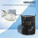 GOMINIMO Laundry Basket Round Foldable (White Grey Marble) - NuSea