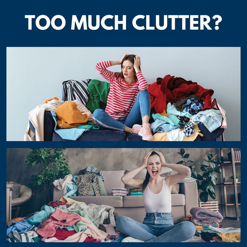 GOMINIMO Laundry Basket Round Foldable (White Square) - NuSea