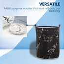 GOMINIMO Laundry Basket Round Foldable (White Square) - NuSea