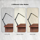 GOMINIMO LED Swing Arm Desk Lamp with Clamp (Black) - NuSea