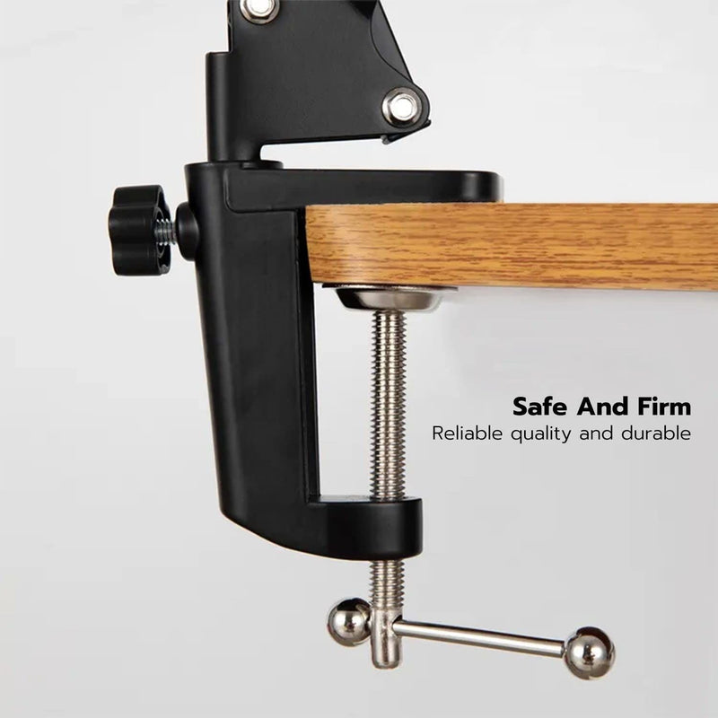 GOMINIMO LED Swing Arm Desk Lamp with Clamp (Black) - NuSea