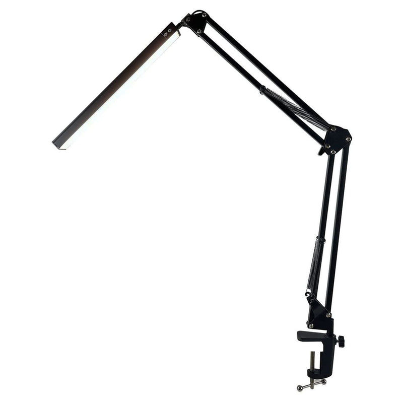 GOMINIMO LED Swing Arm Desk Lamp with Clamp (Black) - NuSea
