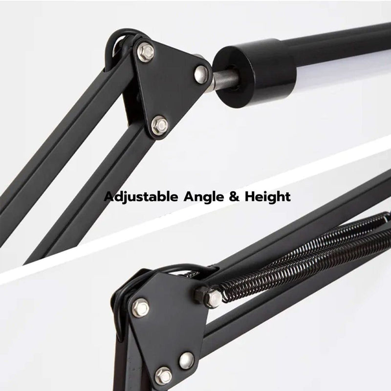 GOMINIMO LED Swing Arm Desk Lamp with Clamp (Black) - NuSea