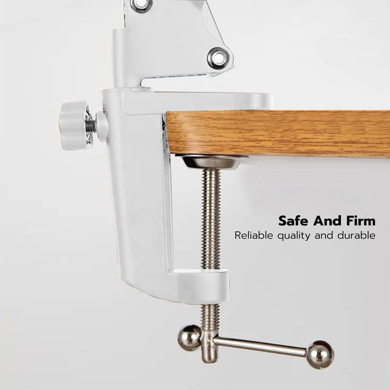 GOMINIMO LED Swing Arm Desk Lamp with Clamp (White) - NuSea