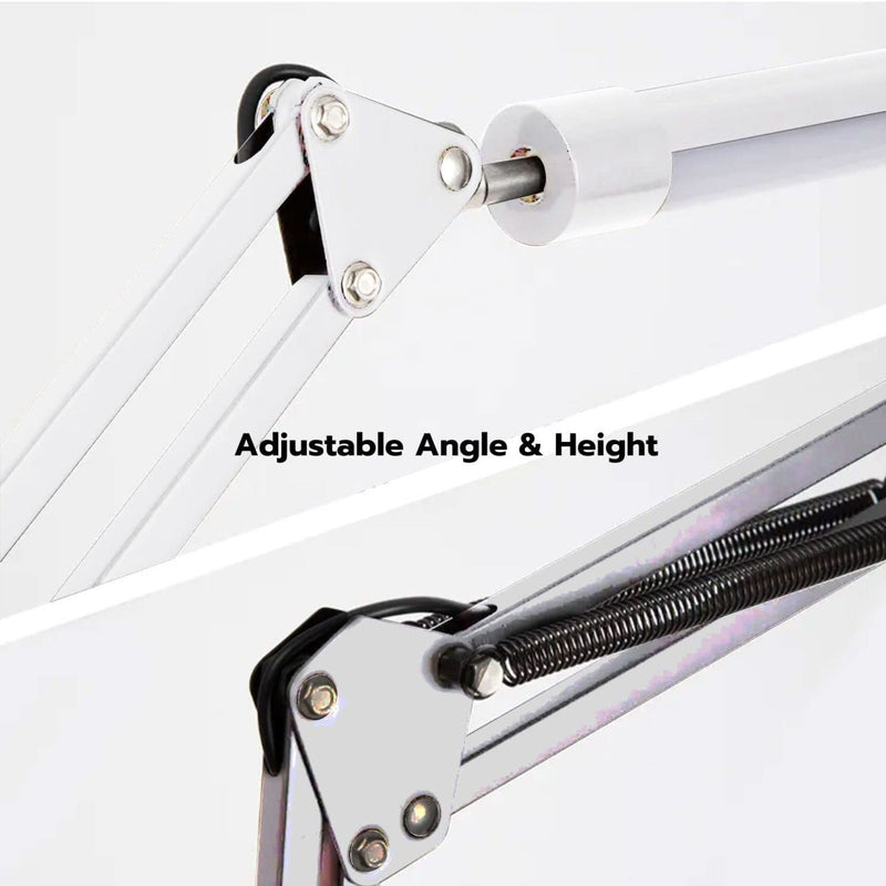 GOMINIMO LED Swing Arm Desk Lamp with Clamp (White) - NuSea