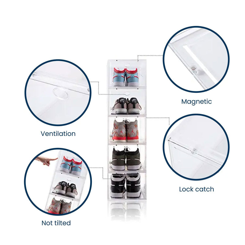 GOMINIMO Plastic Shoe Box 12 PCS Black - NuSea