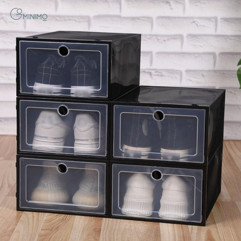GOMINIMO Plastic Shoe Box 12 PCS Black - NuSea