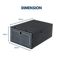 GOMINIMO Plastic Shoe Box 12 PCS Black - NuSea