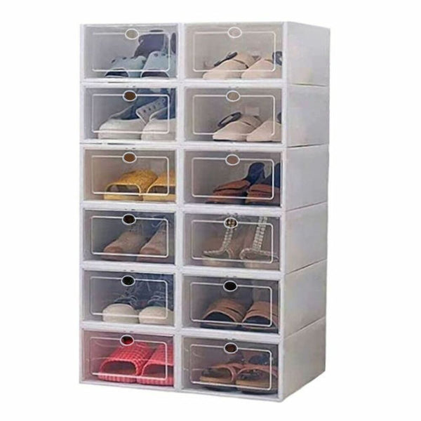 GOMINIMO Plastic Shoe Box 12pcs (White) - NuSea