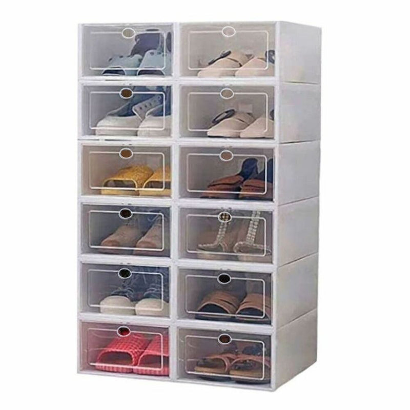GOMINIMO Plastic Shoe Box 12pcs (White) - NuSea