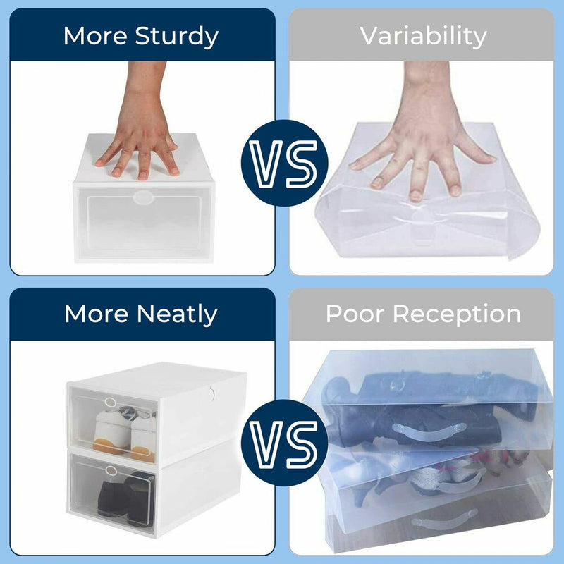 GOMINIMO Plastic Shoe Box 12pcs (White) - NuSea