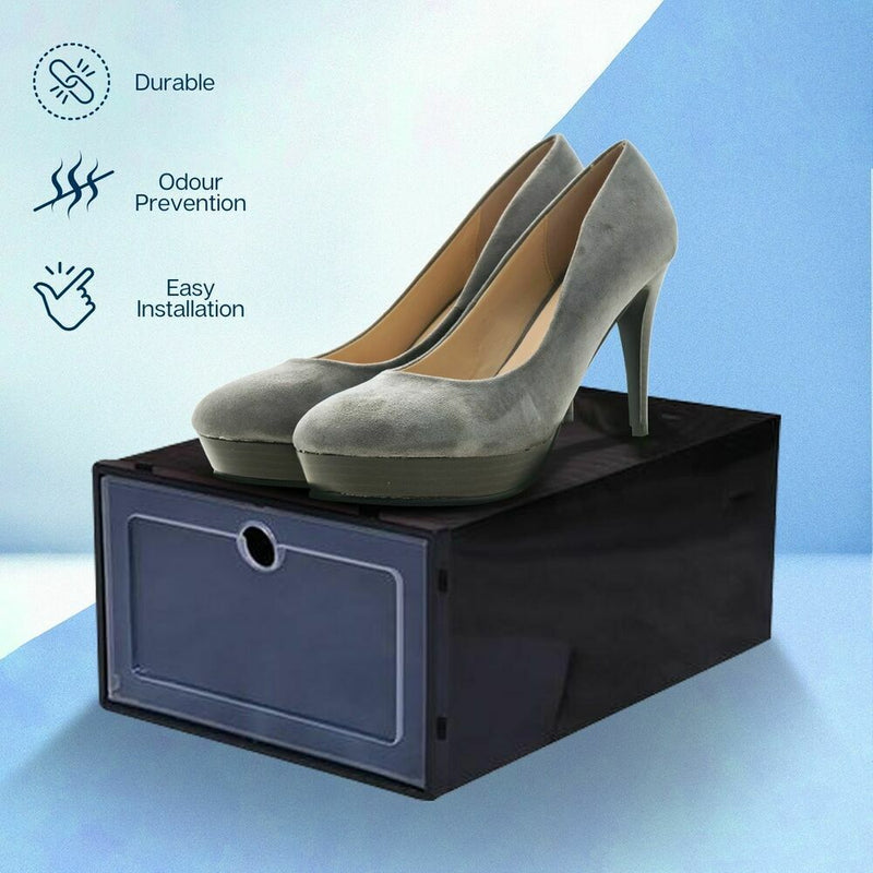 GOMINIMO Plastic Shoe Box 24 PCS Black - NuSea