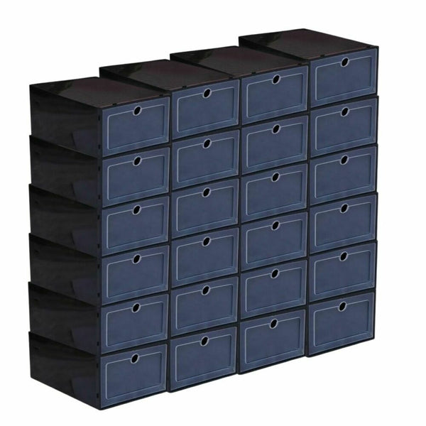 GOMINIMO Plastic Shoe Box 24 PCS Black - NuSea