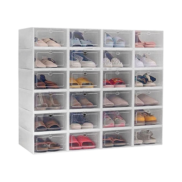 GOMINIMO Plastic Shoe Box 24 pcs (White) - NuSea