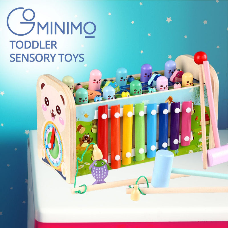 Gominimo Toddler Sensory Toys with Hammering Pounding and Fishing Game - NuSea