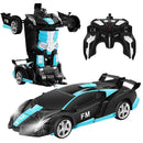 GOMINIMO Transform Car Robot Sport Car with Remote Control (Black Cyan) - NuSea