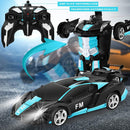 GOMINIMO Transform Car Robot Sport Car with Remote Control (Black Cyan) - NuSea