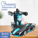 GOMINIMO Transform Car Robot Sport Car with Remote Control (Black Cyan) - NuSea