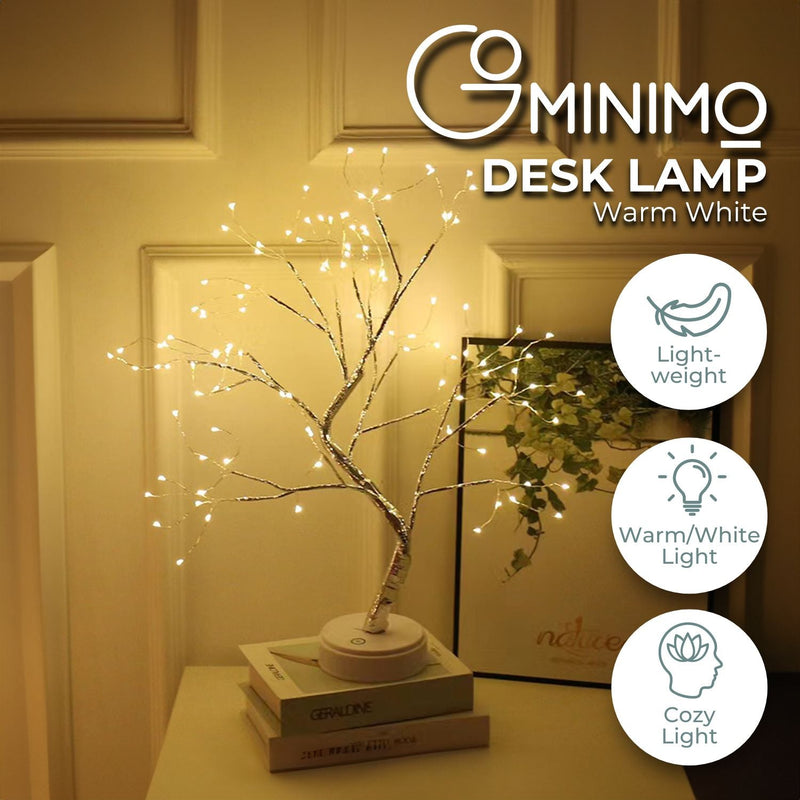 GOMINIMO Wood Desk Lamp - Bonsai Fairy Tree Lights Warm White - NuSea