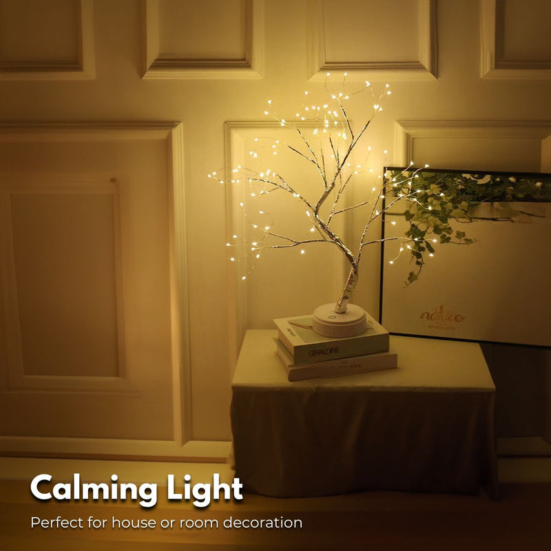 GOMINIMO Wood Desk Lamp - Bonsai Fairy Tree Lights Warm White - NuSea