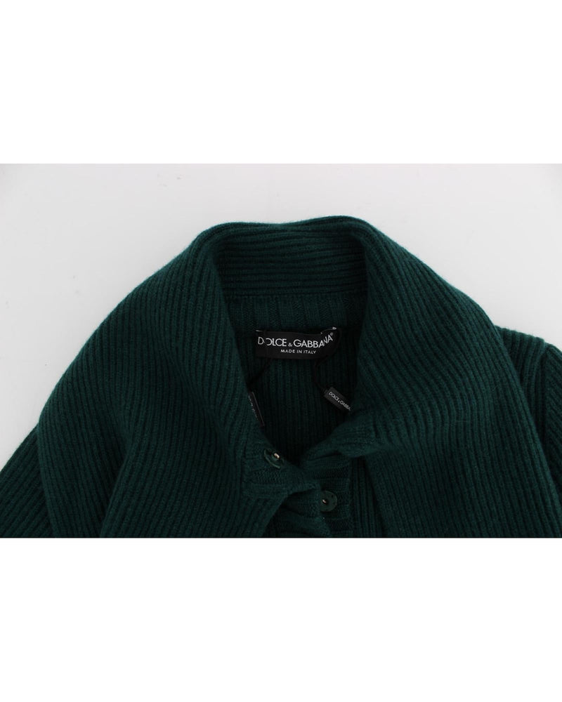 Green Cashmere Long Cardigan Sweater with Logo Details 44 IT Women - NuSea
