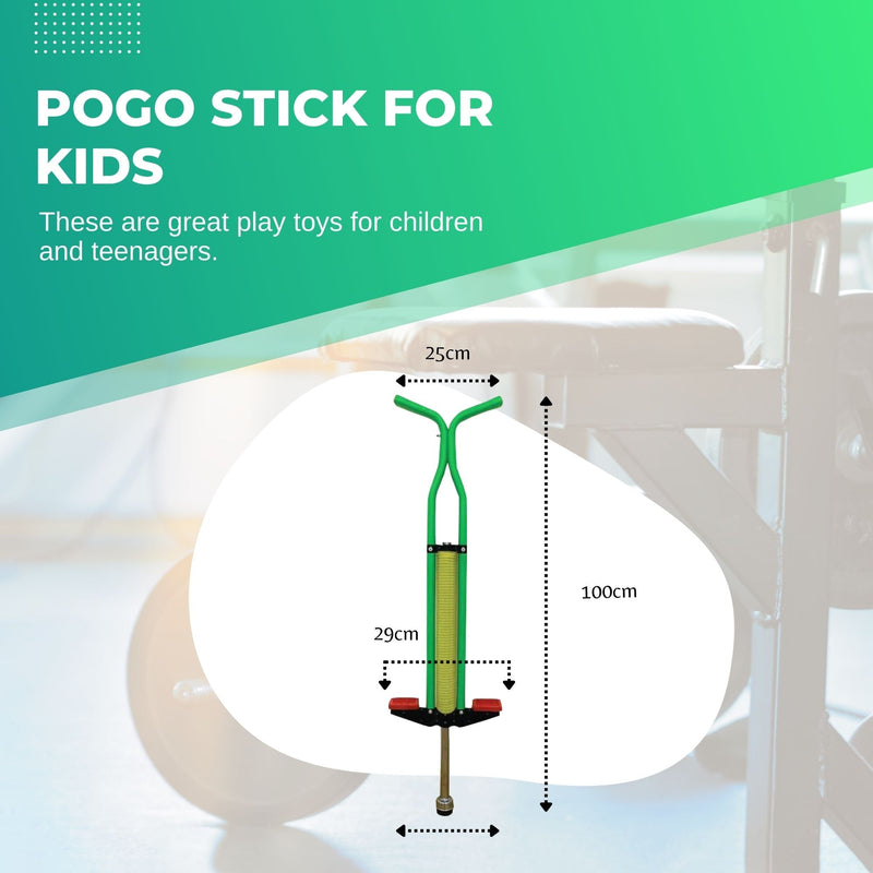 Green Pogo Stick Kids - Childrens Jumping Jackhammer Exercise Hopper Toy - NuSea