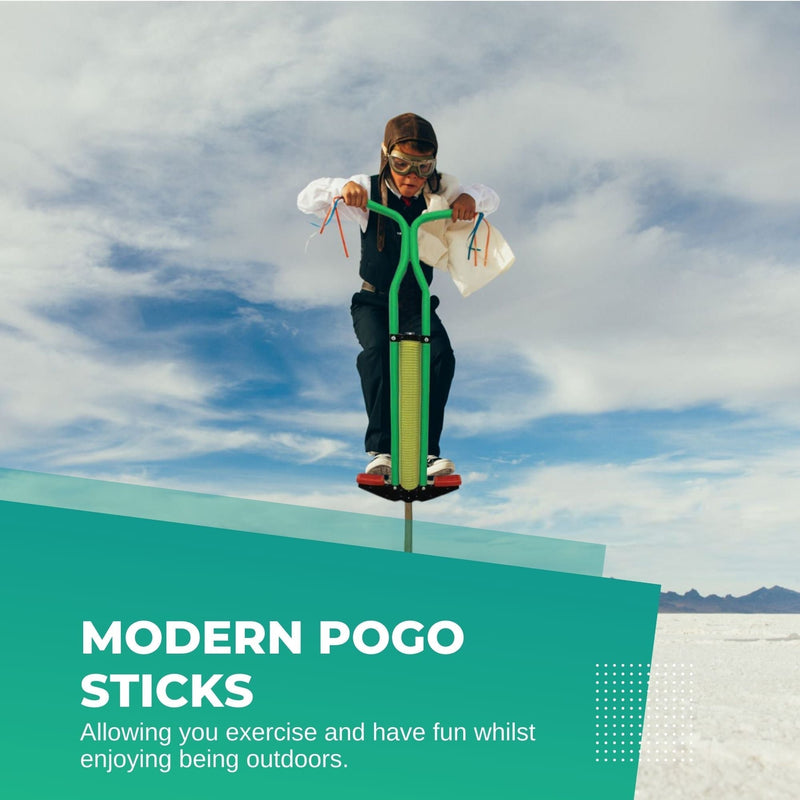 Green Pogo Stick Kids - Childrens Jumping Jackhammer Exercise Hopper Toy - NuSea