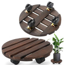 GREENHAVEN 2 Pack Plant Caddy with Lockable Wheels - Wood Color - NuSea