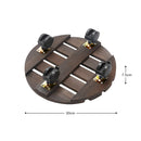 GREENHAVEN 2 Pack Plant Caddy with Lockable Wheels - Wood Color - NuSea