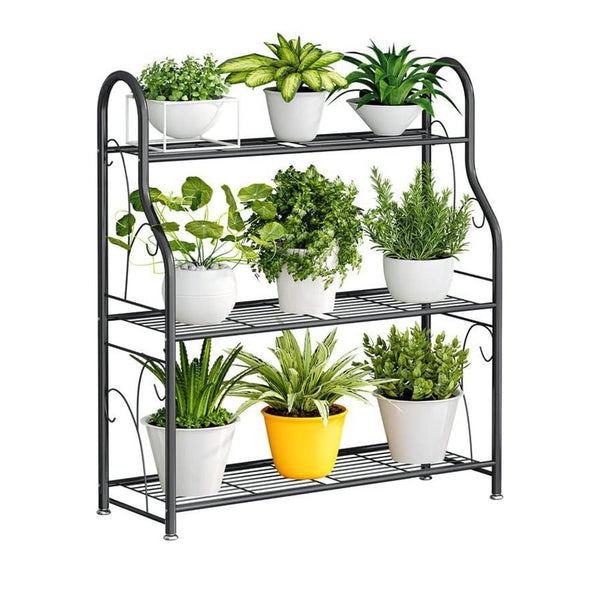 GREENHAVEN 3 Tier Metal Plant Stand - Sturdy Display Rack for Indoor and Outdoor Use - NuSea