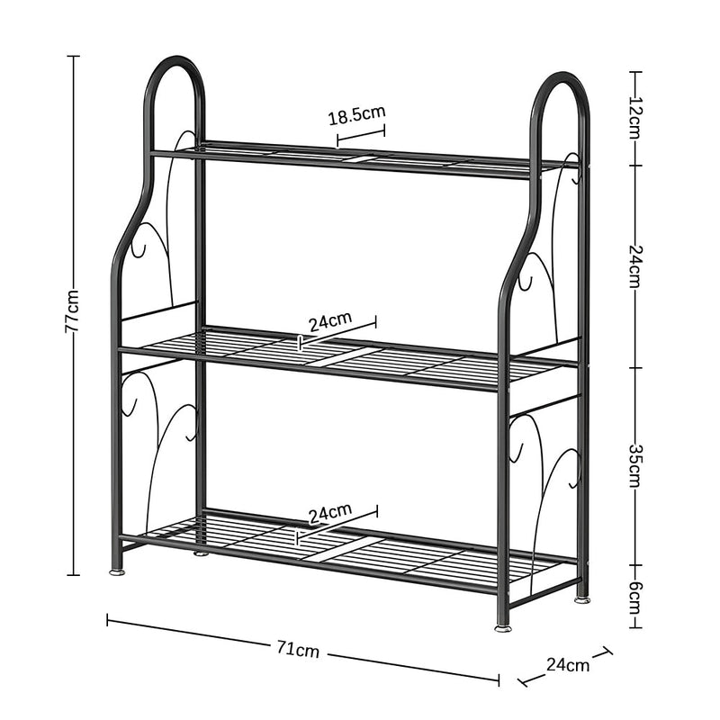 GREENHAVEN 3 Tier Metal Plant Stand - Sturdy Display Rack for Indoor and Outdoor Use - NuSea