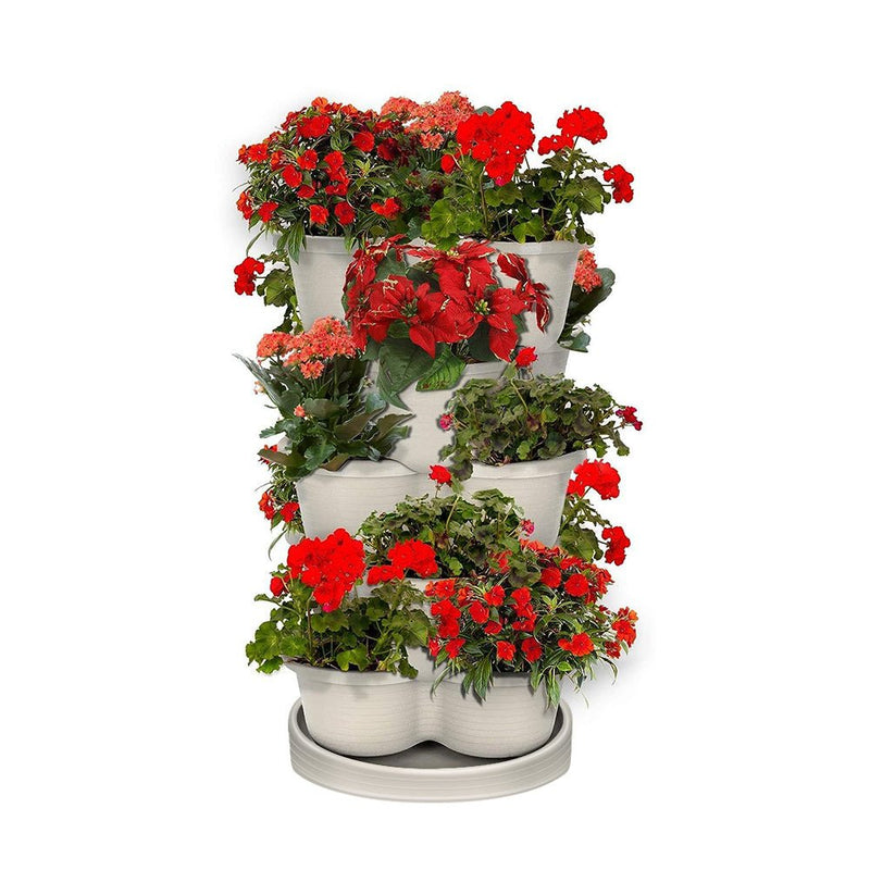 GREENHAVEN 5 - Tier Stackable Vertical Garden Planter Pots - Space - Saving Planting Solution - NuSea