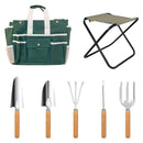 GREENHAVEN 7 Piece Garden Tool Set with Folding Stool - NuSea