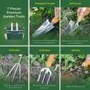 GREENHAVEN 7 Piece Garden Tool Set with Folding Stool - NuSea
