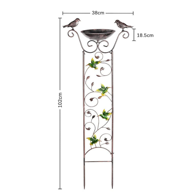 GREENHAVEN Bird Bath with Trellis for Climbing Plants - NuSea