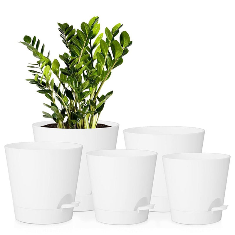 GREENHAVEN Self Watering Planters with Drainage Hole - Set of 5 - NuSea