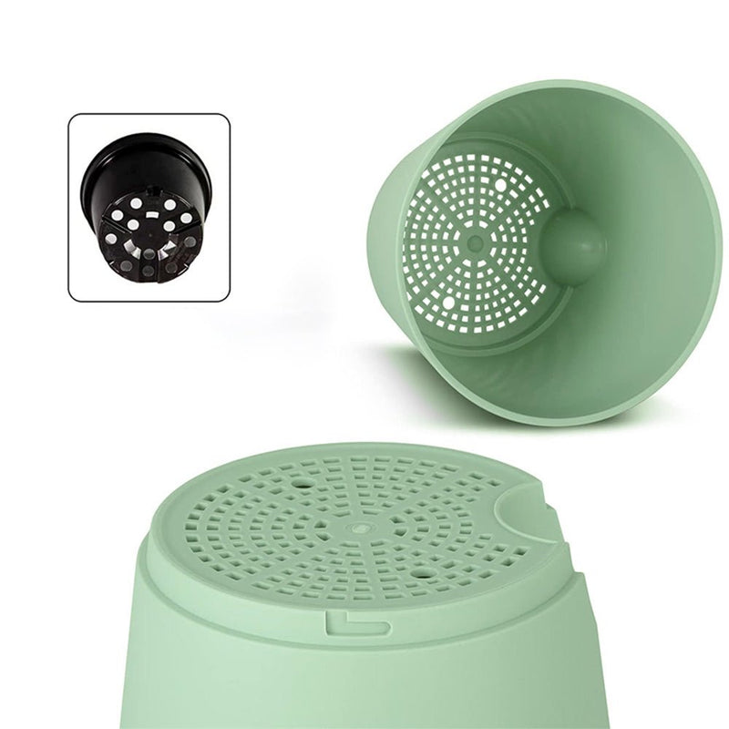 GREENHAVEN Self Watering Planters with Drainage Hole - Set of 5 - NuSea