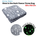Grey Stars Glow in the Dark Throw Rug 125x152 cm - NuSea
