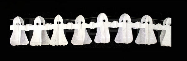 HALLOWEEN PAPER GARLAND Ghost Horror Decoration 1.8m Party Props Decor White - NuSea