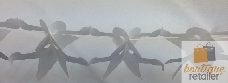 HALLOWEEN PAPER GARLAND Ghost Horror Decoration 1.8m Party Props Decor White - NuSea