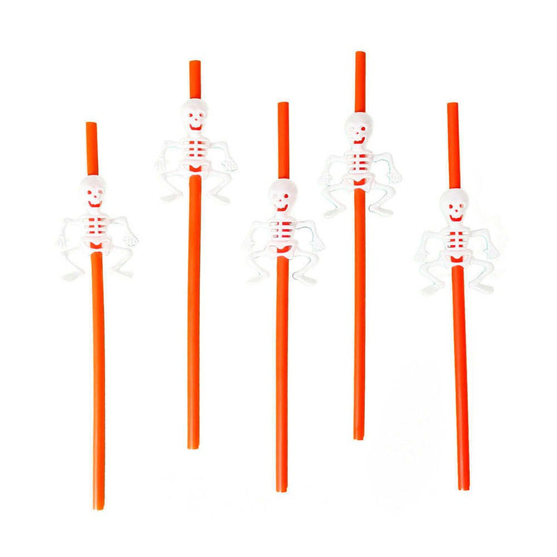 Halloween Party Pumpkin/Skeleton Drinking Straws Festive Spooky Decors - Orange - NuSea