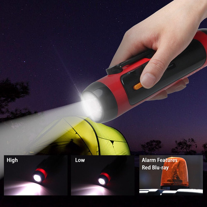 Hand Crank Solar FM Radio Flashlight and Emergency Charger - NuSea