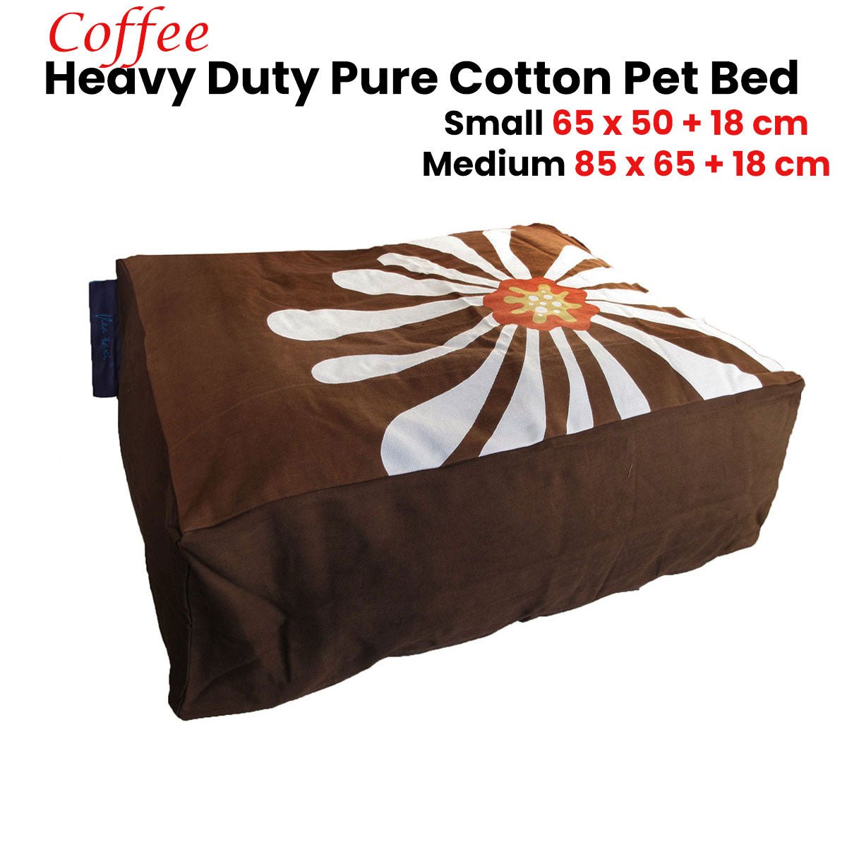 Heavy Duty Pure Cotton Pet Dog Bed Cover Small Coffee - NuSea