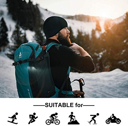 Helmet Fleece Inner Liner Cycling Skull Cap Winter Thermal MTB Mountain Cycling Cap for Men Women Headwear for Running Skiing & Winter Sports BLACK Rockbros - NuSea