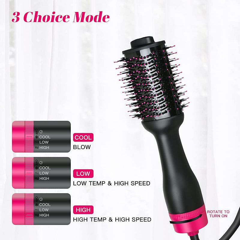 Hot Air One - Step Hair Dryer Negative Ion Anti - Frizz Blowout for Drying,Straightening, Curling and Volumizer (AU Plug) - NuSea